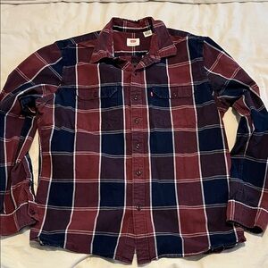 Levi's Burgundy and Navy Plaid Shirt
